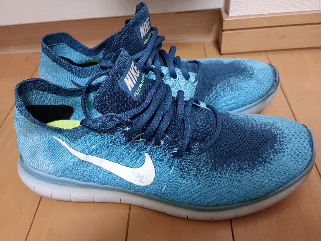 NIKEナイキ FREE RUN FLYKNIT ブルーラグーン 27.5cm