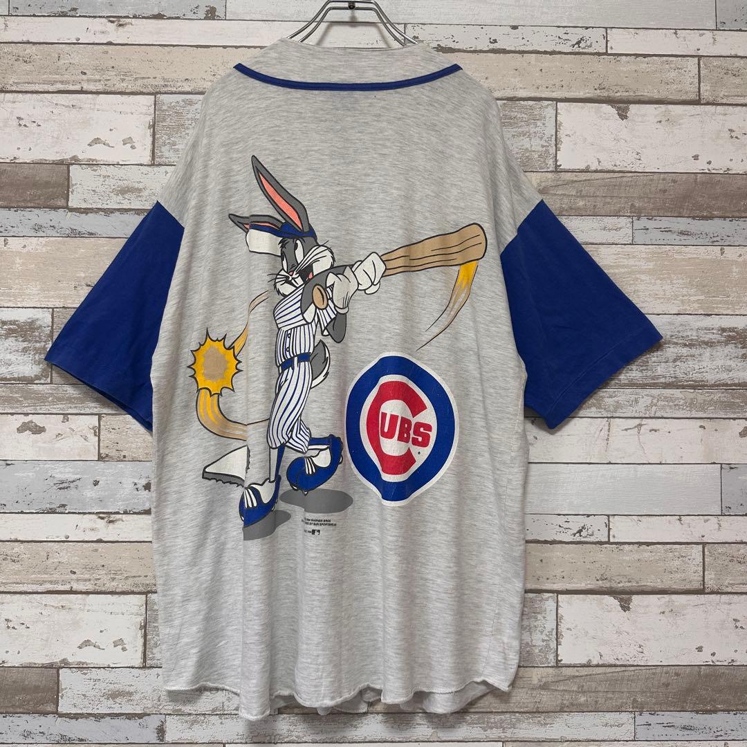 【激レア】シカゴ カブス ベースボールシャツ 90s古着　ルーニー・テューンズ