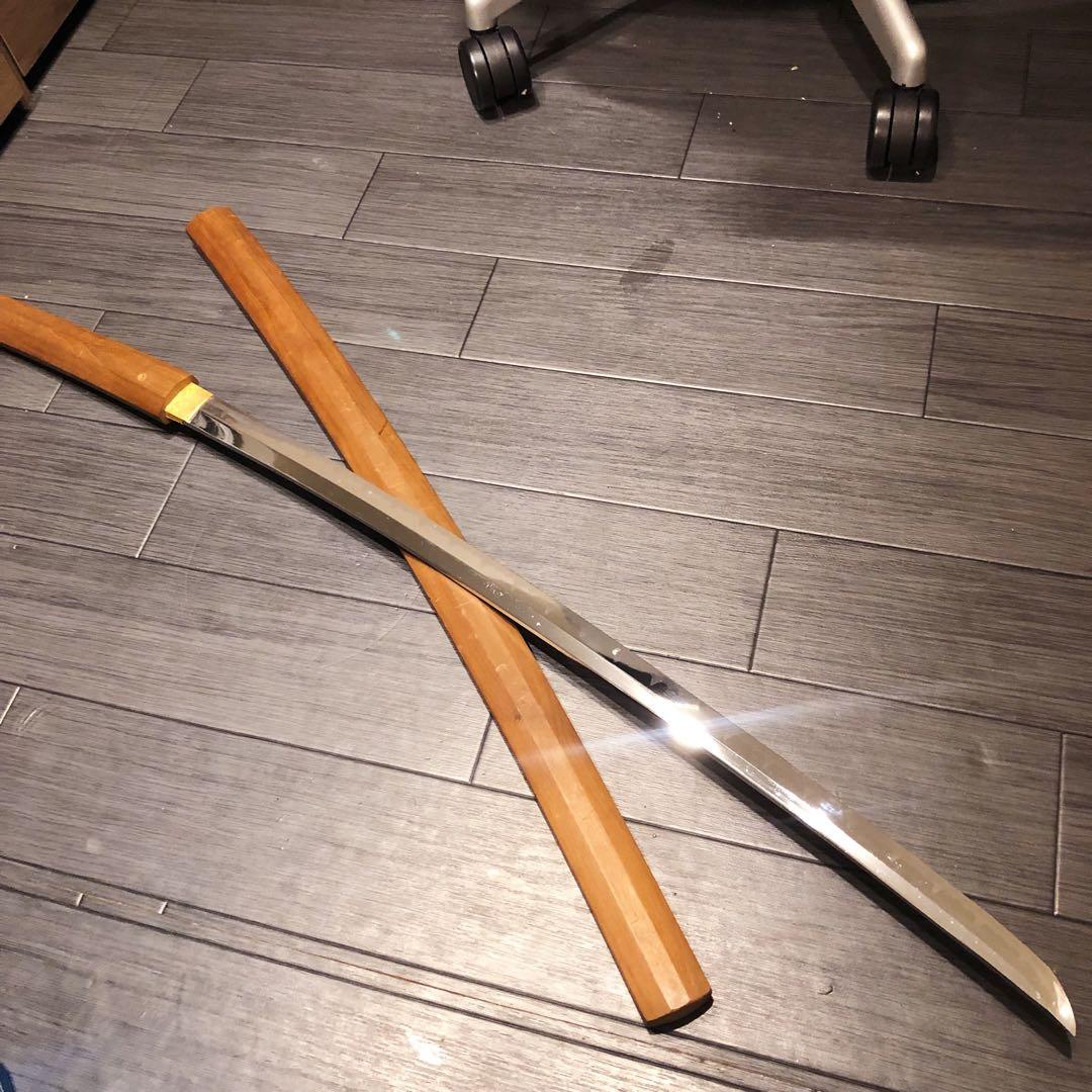 模造刀 白鞘 段平　居合刀 刃文 拵え　太刀