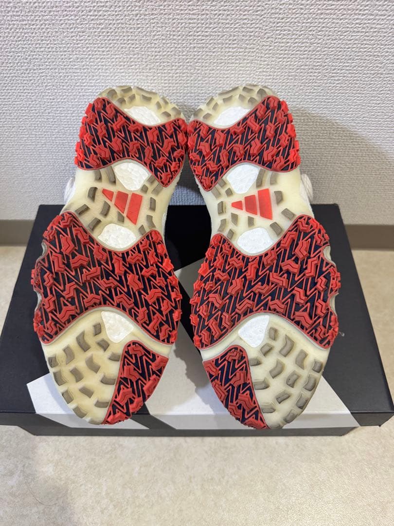 adidas BOOST シューズ グレー/ホワイト/レッド　27.5㎝