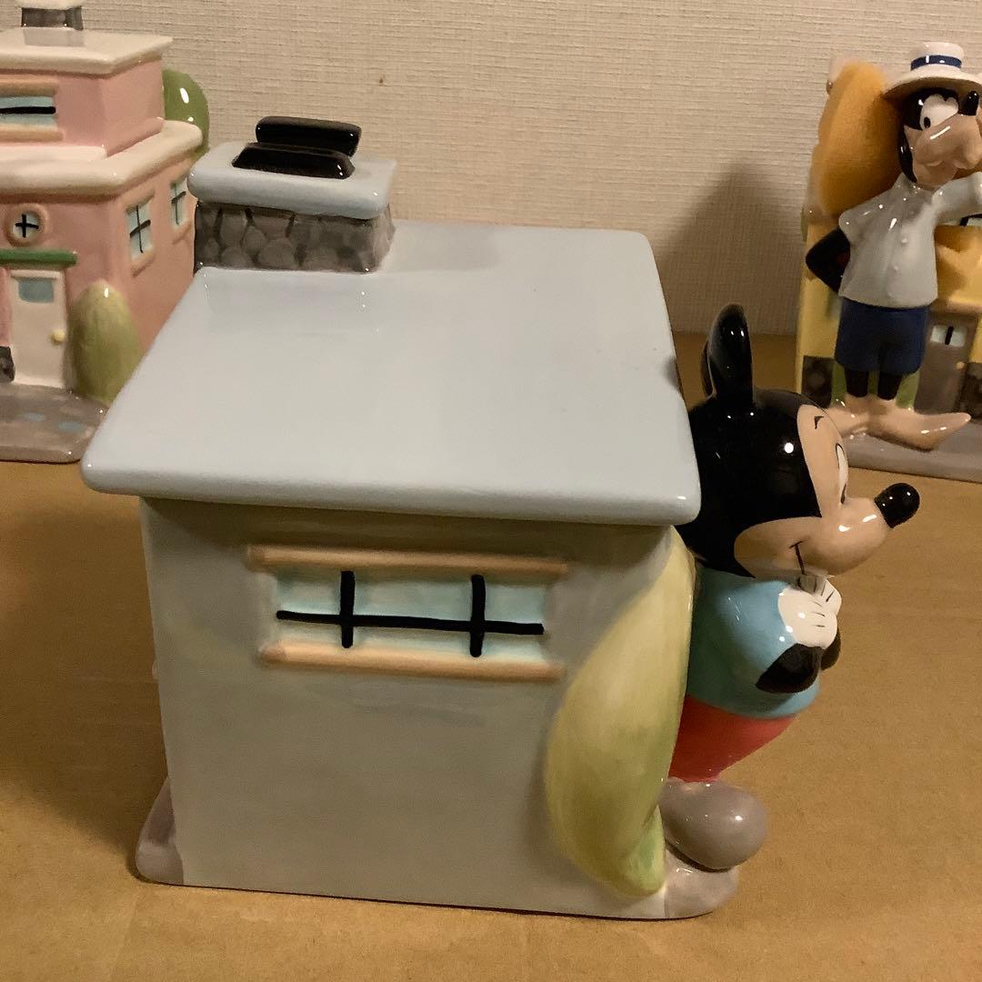 ディズニー　ミッキー・ミニー・グーフィー 陶器フィギュア　収納容器　小物入れ