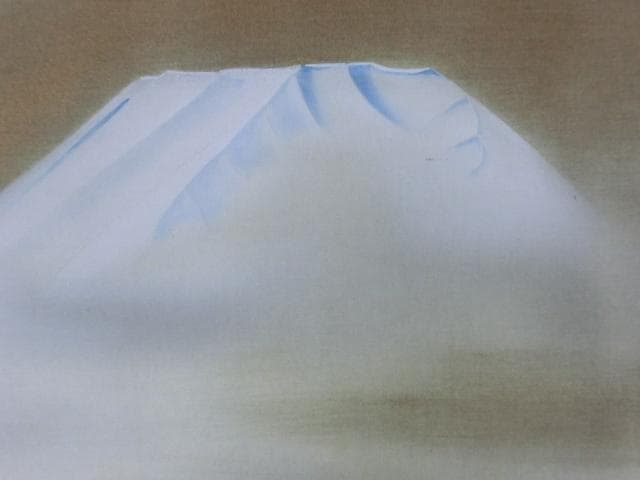 掛軸■富峰 桂翆 富士山 三段表装 茶掛け 雪化粧 冬 日本画 桐共箱 骨董品■