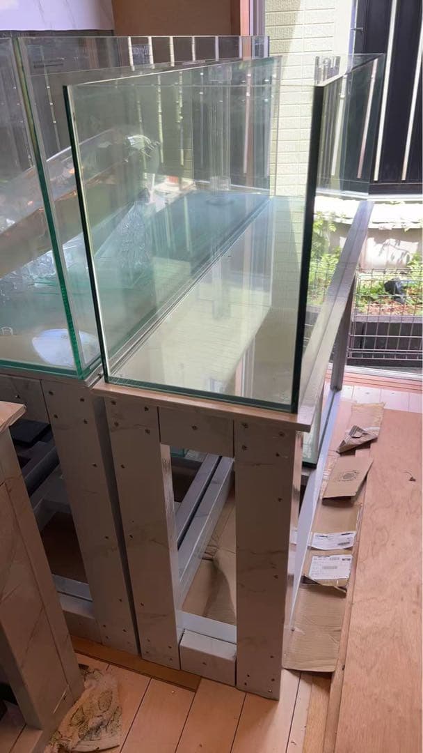 値下げしました‼️⇒ 120-30-40 オーバーフローガラス水槽 と台のセット