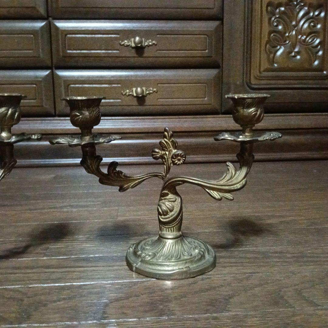 昔のキャンドルスタンド２　真鍮製　２個セット