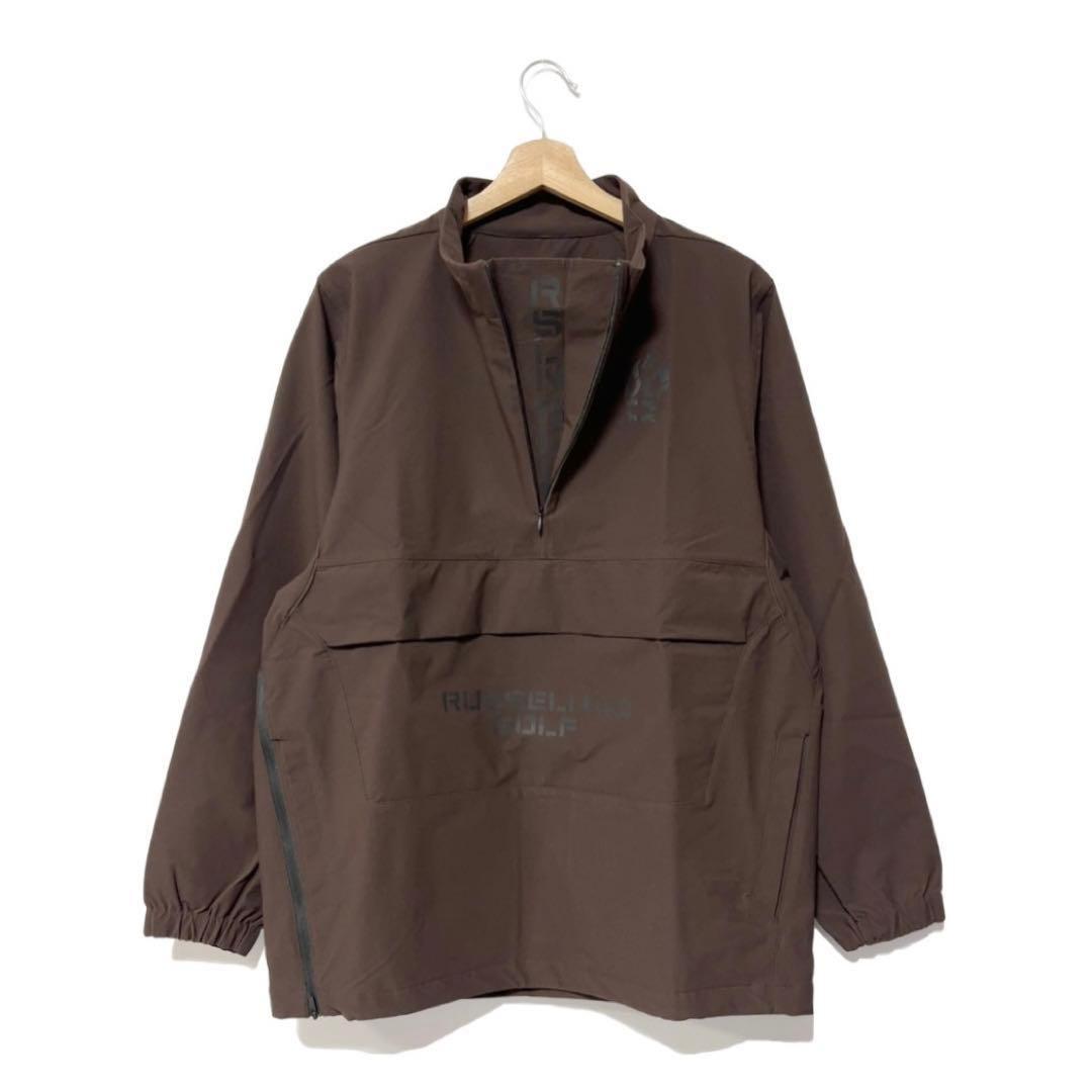 新品 ラッセルノ ゴルフ ハーフジップ プルオーバー ブルゾン ブラウン L 5