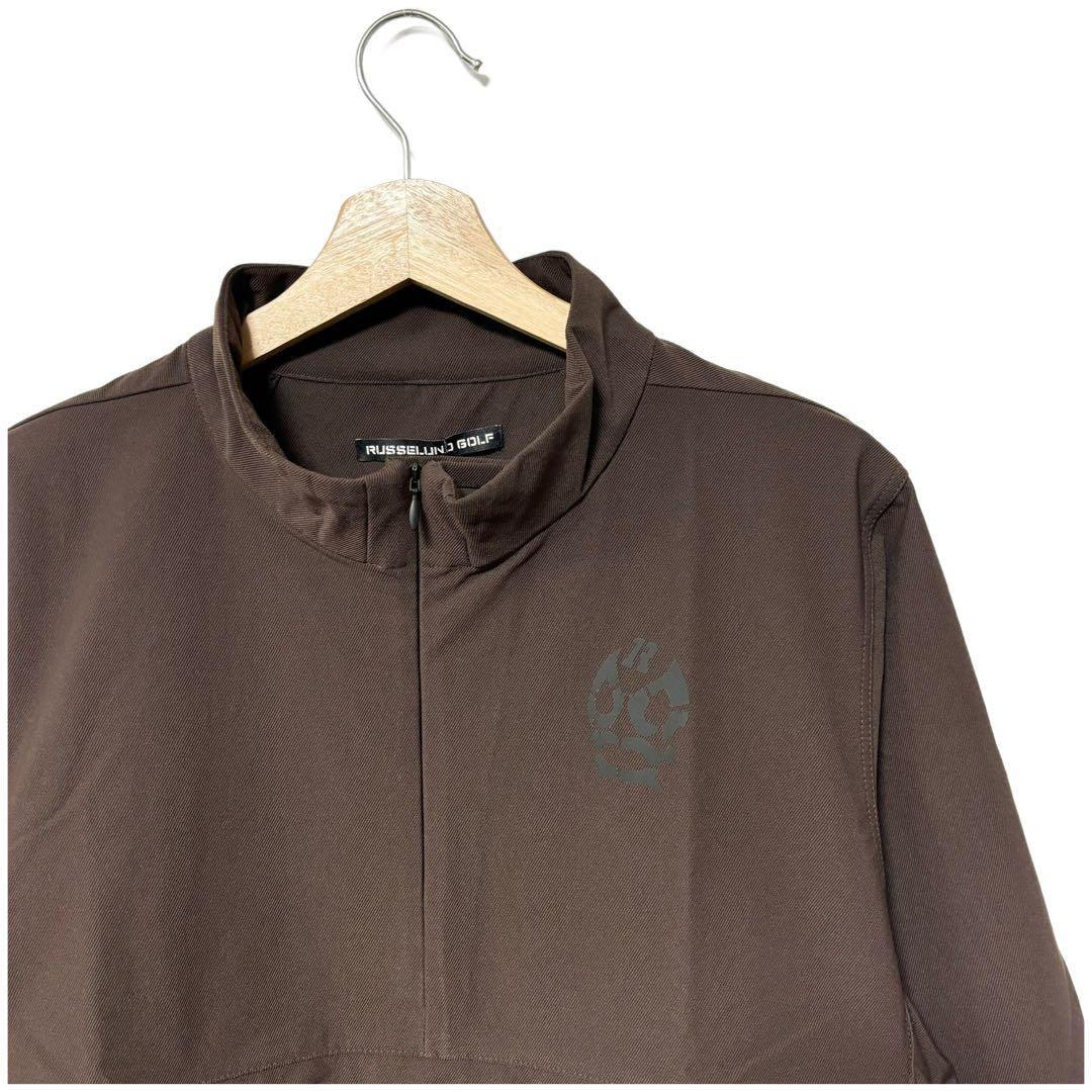 新品 ラッセルノ ゴルフ ハーフジップ プルオーバー ブルゾン ブラウン L 5