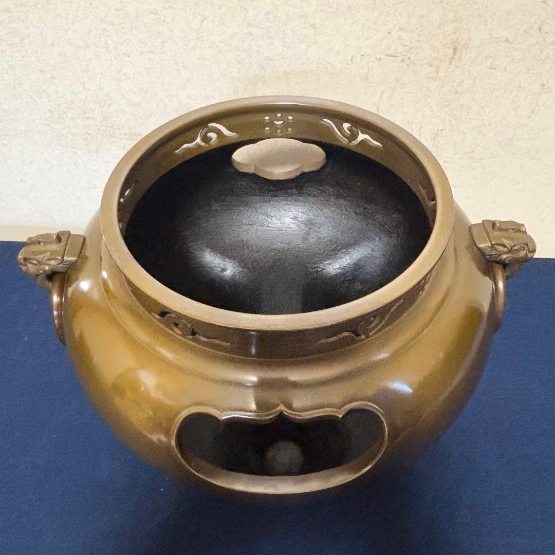 風炉 茶釜 電熱器 唐銅鬼面風炉釜 南鐐撮(銀摘)野々田製電熱器 敷板 底瓦