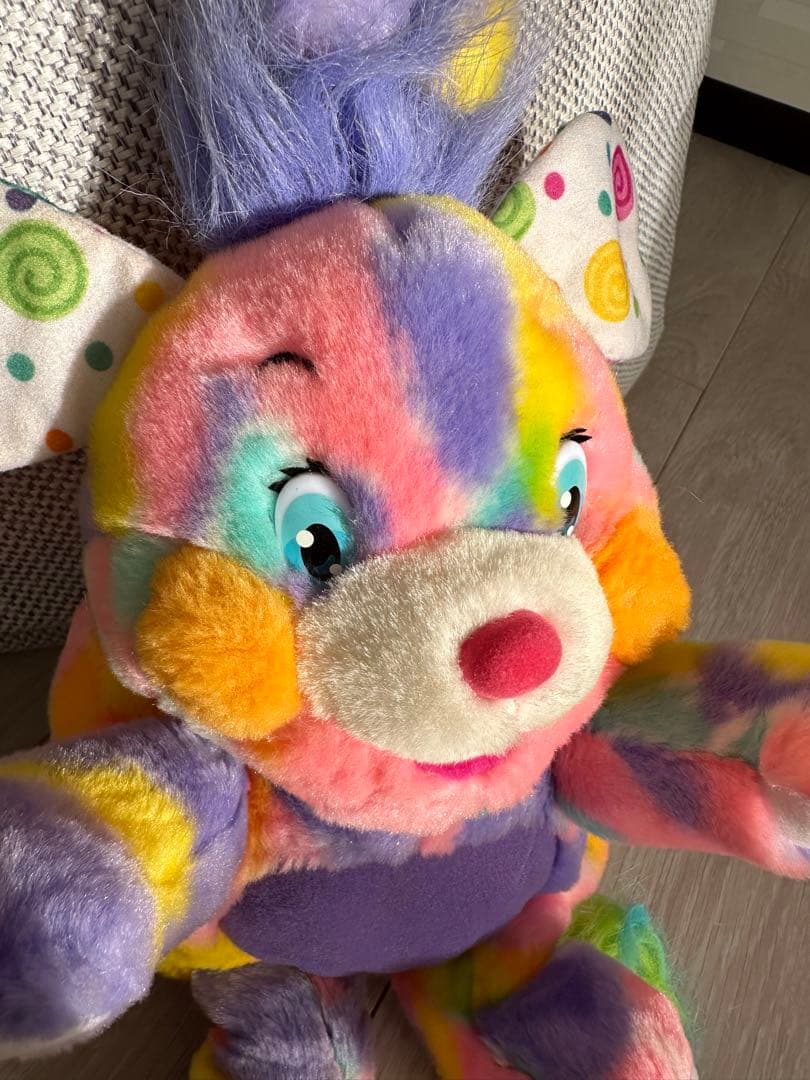 アメリカ購入ポップルズぬいぐるみヴィンテージ レインボー　ムチャチャ　ケアベア