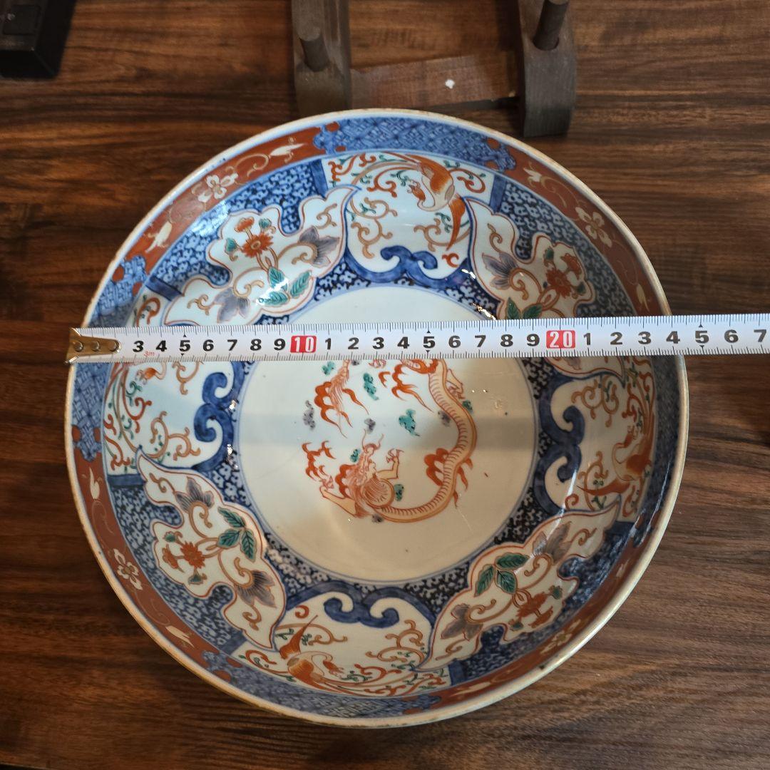 【骨董品】古伊万里　明治 赤絵皿 色絵 金彩 大皿