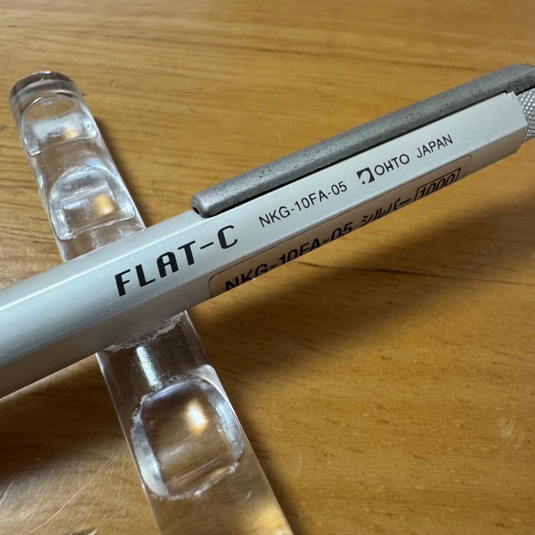 新品 廃盤 OHTO オート FLAT-C フラットシー ボールペン シルバー