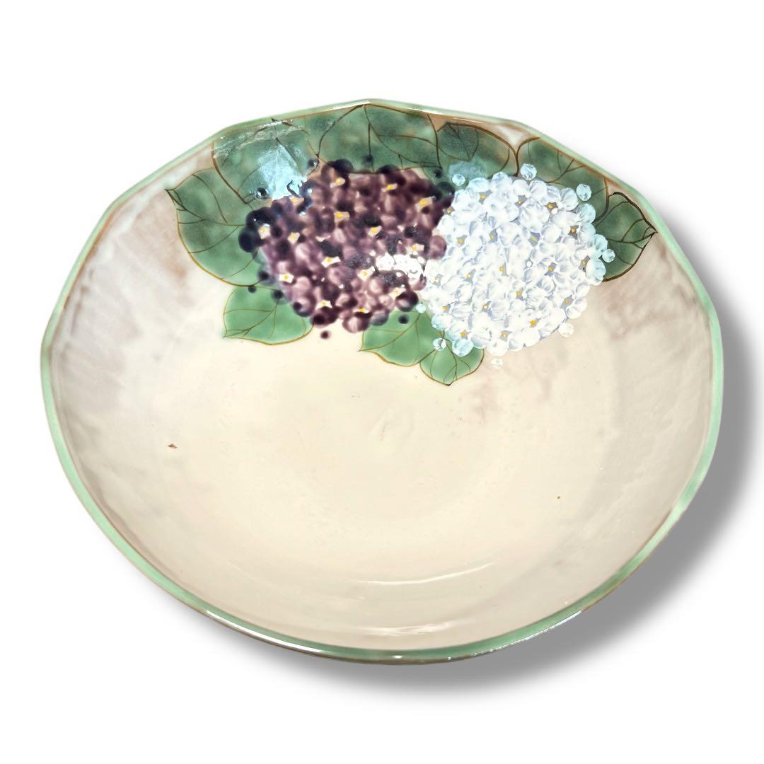 《美品＆レア》 京焼 清水焼 土渕陶あん 紫陽花 アジサイ 大皿