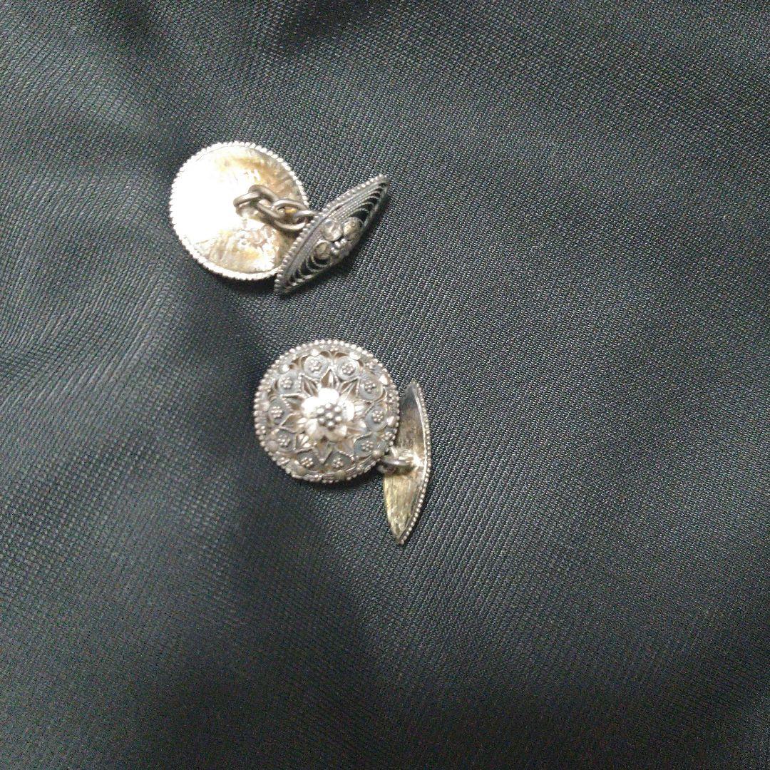 ヴィンテージ　シルバー　HSN 800 バリ　インドネシア カフスボタン