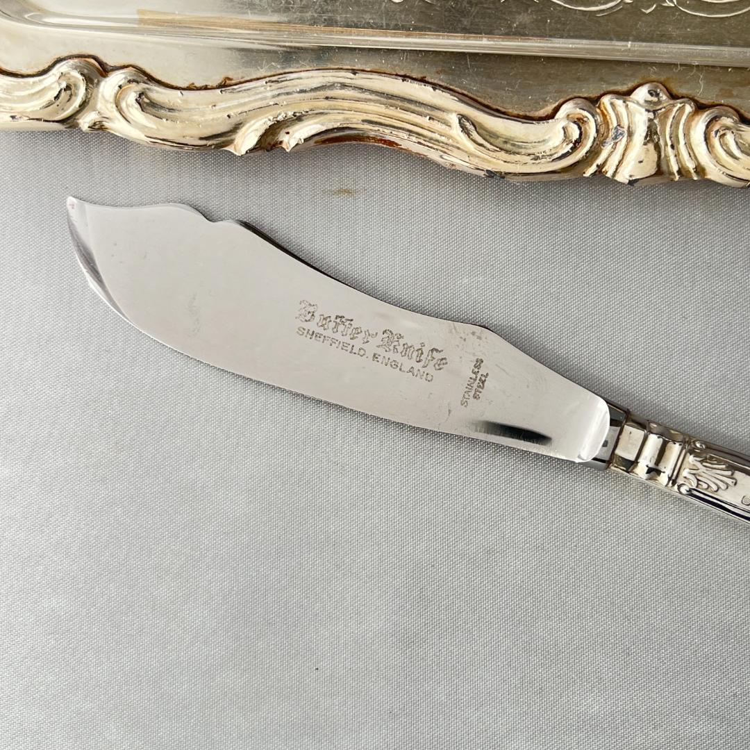 【Harrison Brothers】【純銀ハンドル】キングス バターナイフ