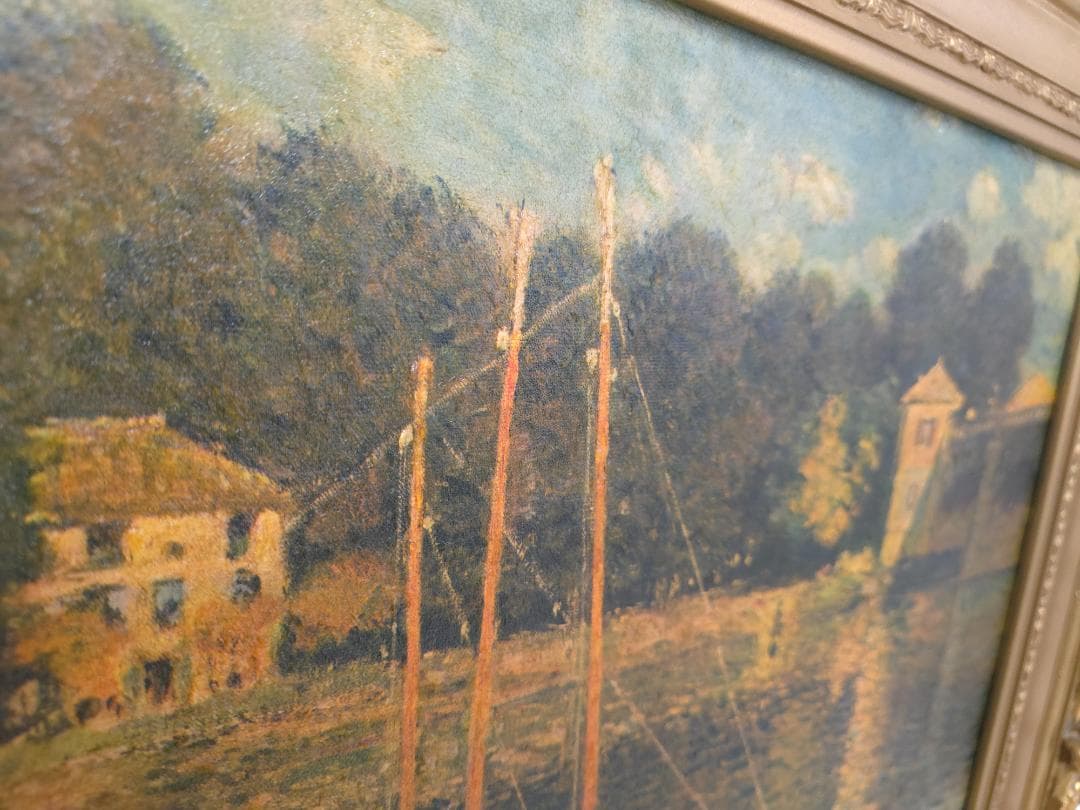 M▽モネ 絵画 レプリカ 複製画 プリキャンバス 額縁 (38302)