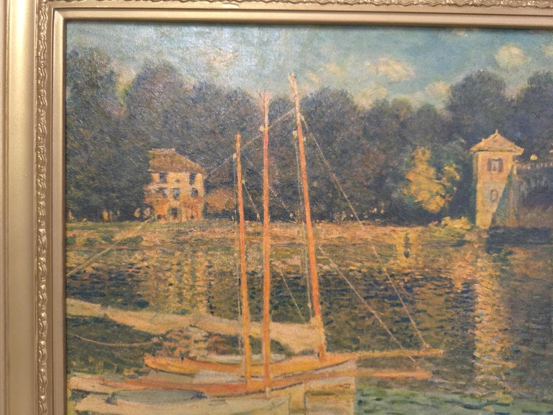 M▽モネ 絵画 レプリカ 複製画 プリキャンバス 額縁 (38302)