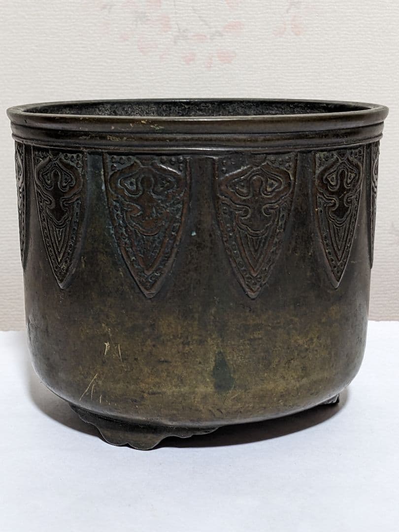 ♦江戸 幕末 明治初期 三ツ足 香炉 火入 銅器 銅製 真鍮 唐銅 唐金 骨董品