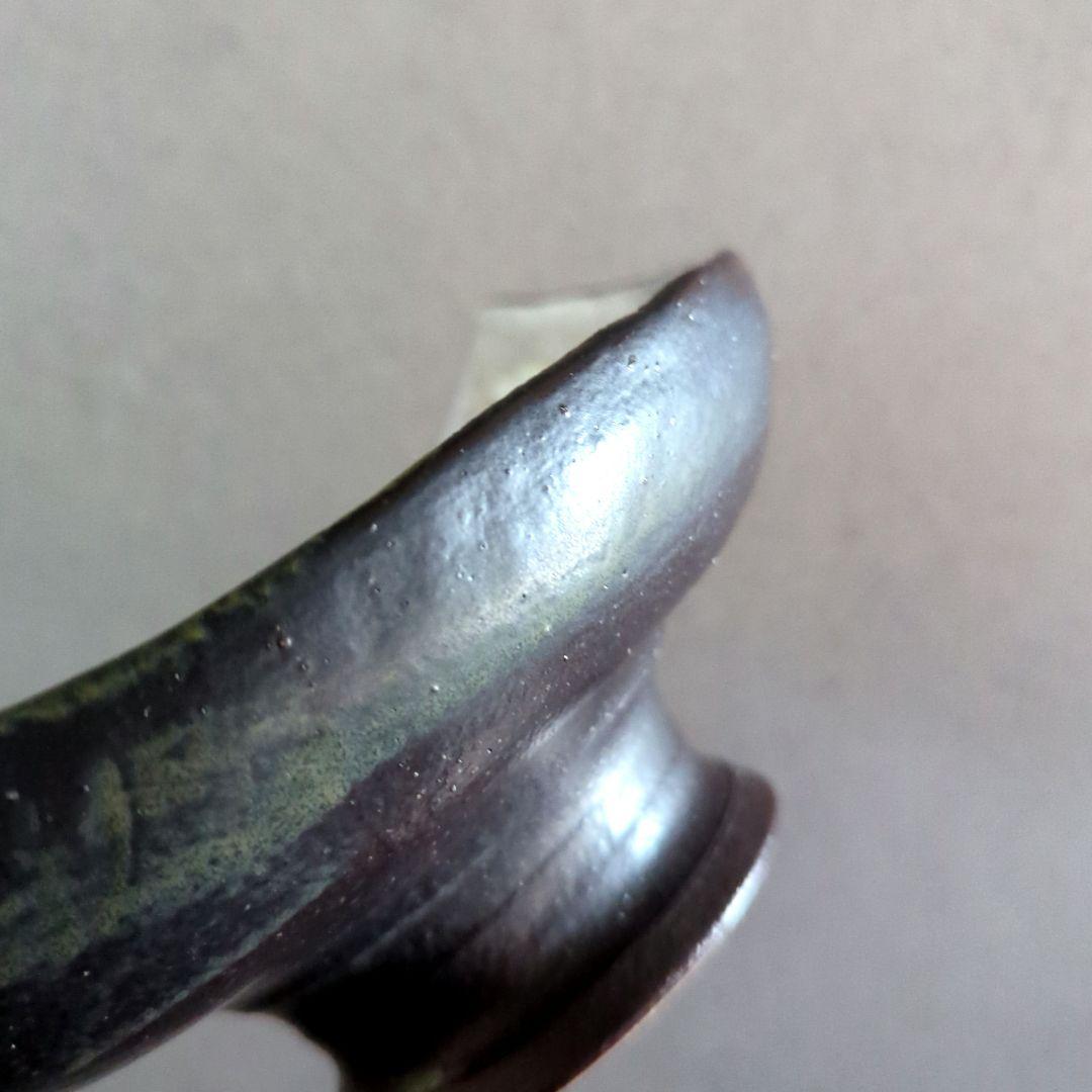 陶芸　作家もの　益子焼　島田恭子作　桜花弁型　菓子器　高台皿　コンポート