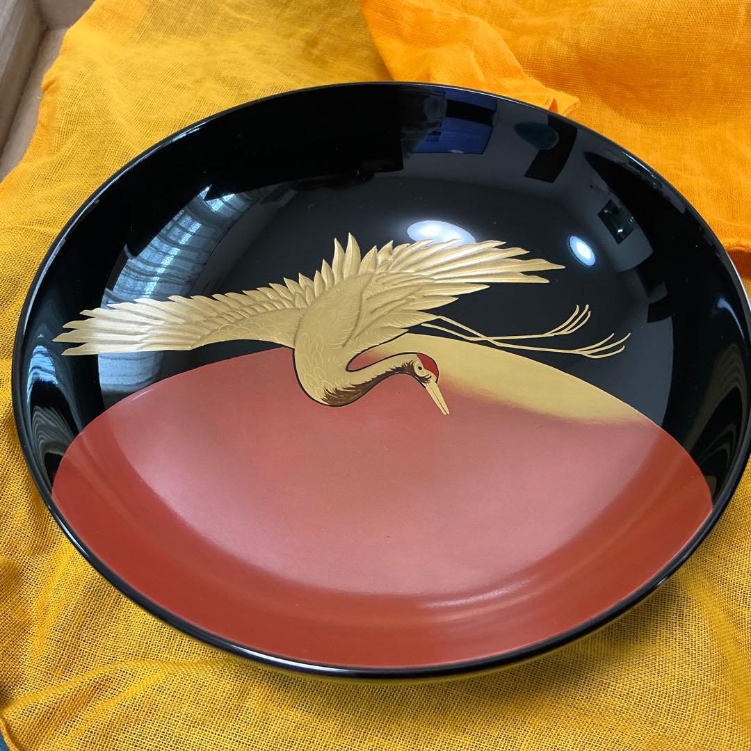 vincentfuto318様 輪島屋本店　波に日の出鶴蒔絵5客揃