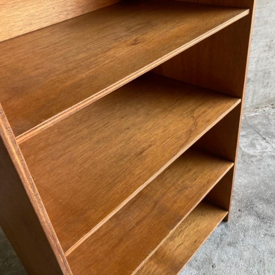 オープンシェルフ ラック 本棚 飾り台 置物台 5段 木製 家具 昭和 レトロ