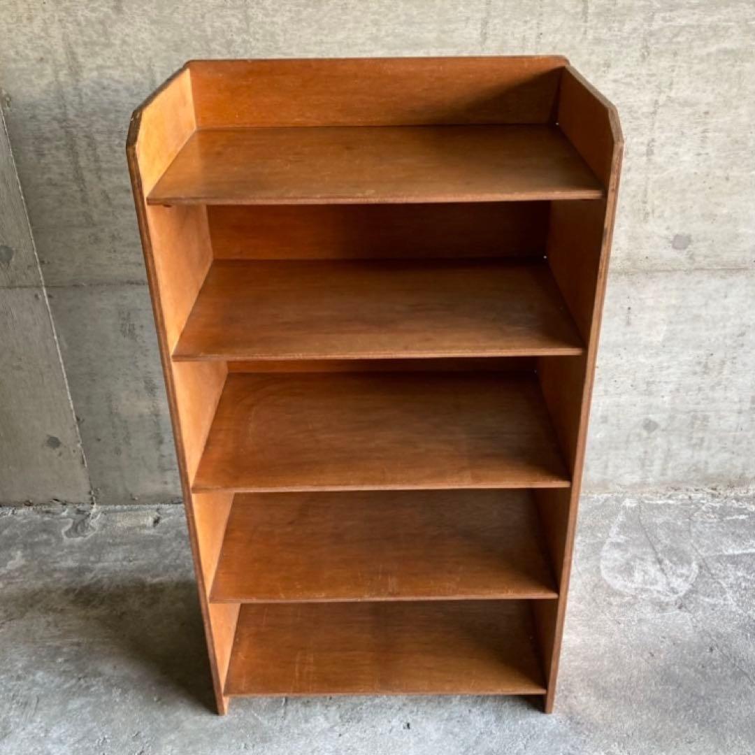 オープンシェルフ ラック 本棚 飾り台 置物台 5段 木製 家具 昭和 レトロ