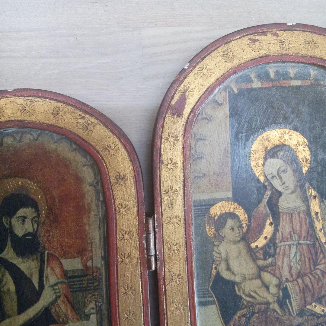 祭壇画 トリプティック 　イタリア土産品ビンテージ