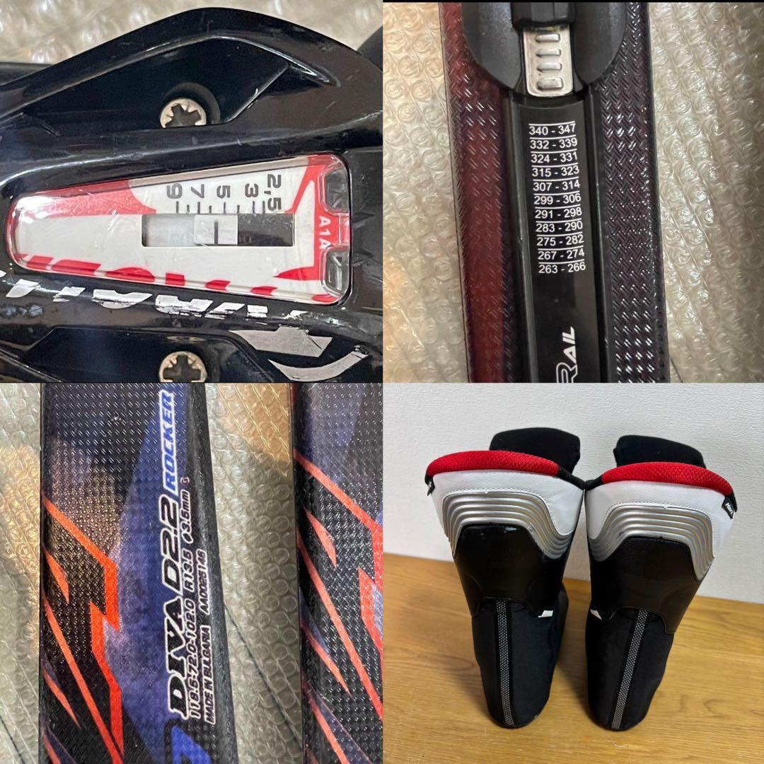 Hartメンズスキーセット LEKI伸縮ストック付159cm 26〜26.5cm