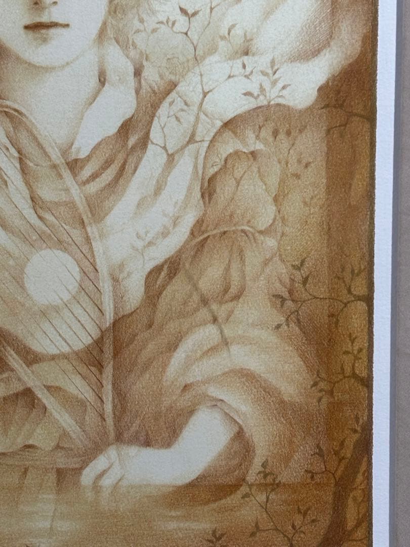 真作金色の森の少年　きたのじゅんこ　リトグラフ30/575 保証書付き