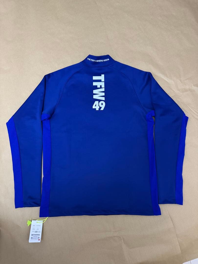 TFW49 ハイネック青シャツ　サイズXL