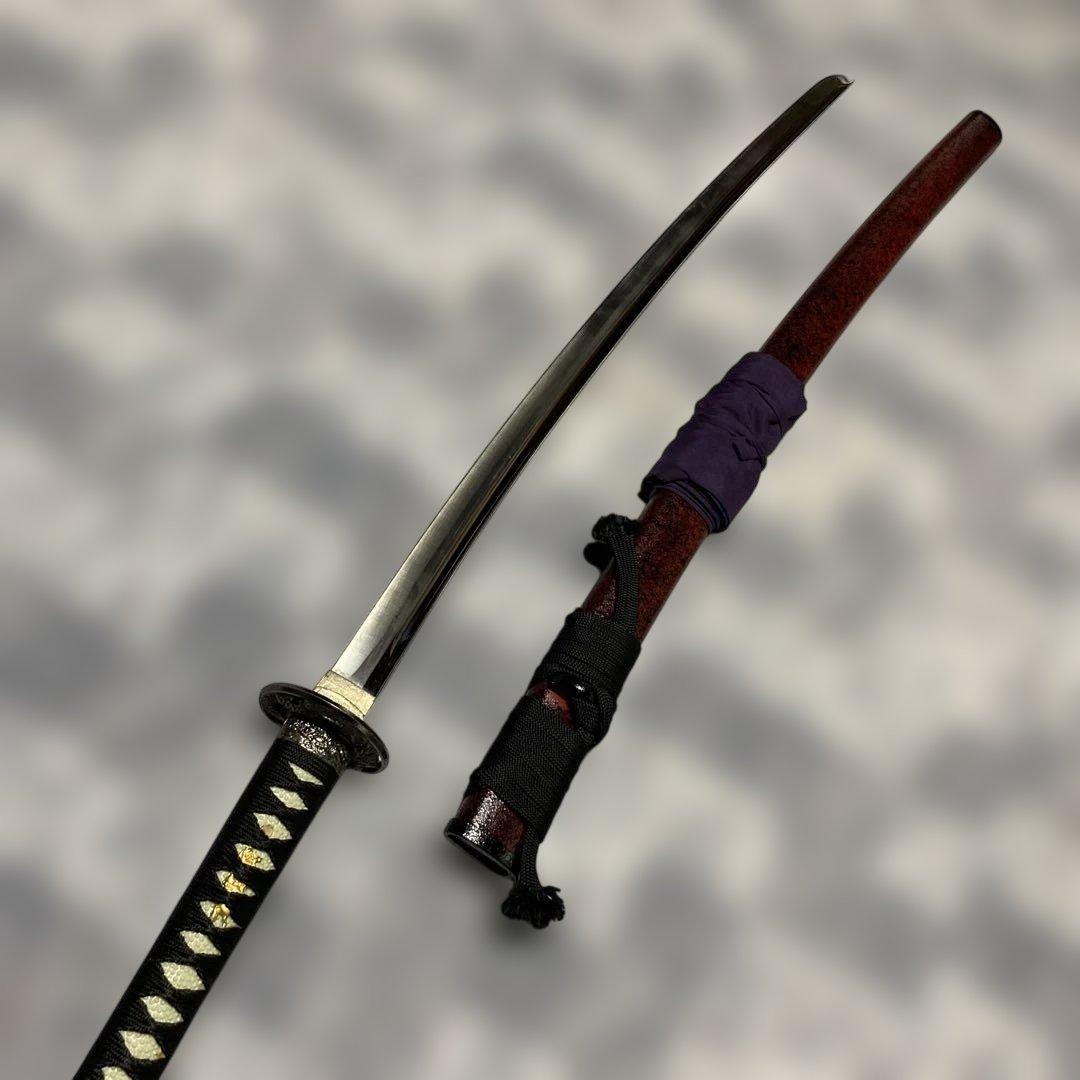 豪華模造刀(刀袋付) 坂本龍馬拵え 黒柄 龍彫透し丸鍔