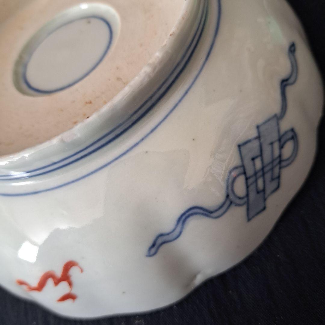 「金彩の鳳凰(ほうおう)と龍！」 古伊万里 深皿(直径15.5cm) 2客セット