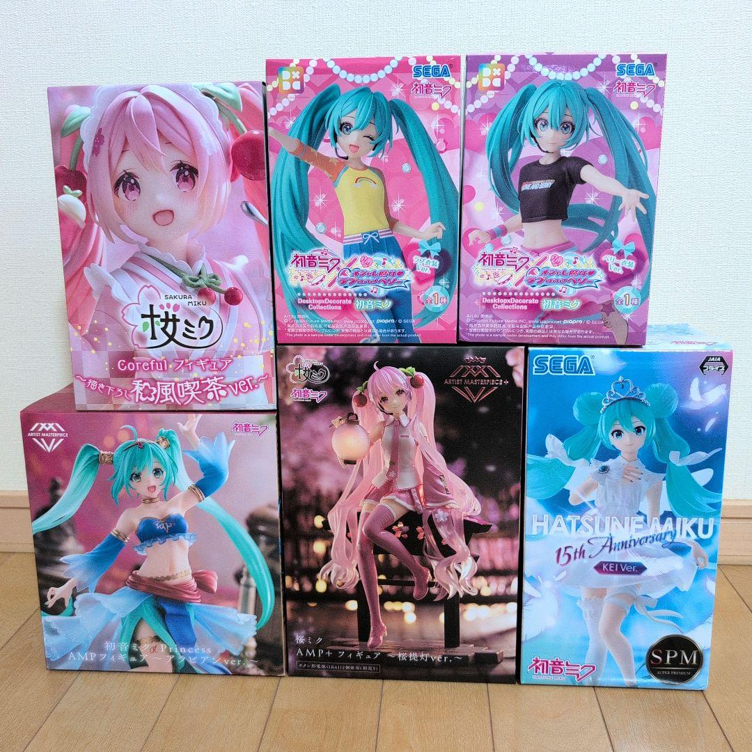 桜ミクなど 初音ミク　美少女プライズフィギュア6個 セット