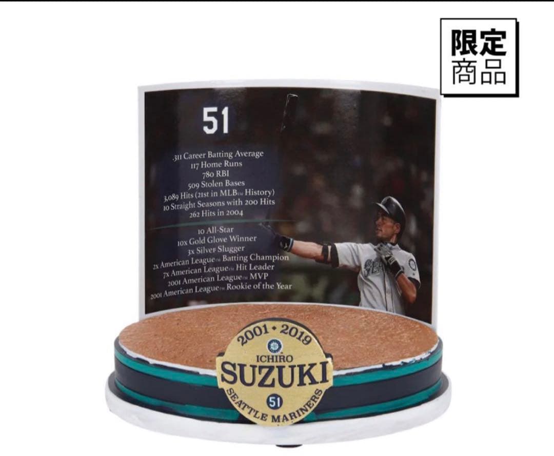イチロー MLB公式・限定 ボブルヘッド(記念台座付) 世界限定3000個完売品
