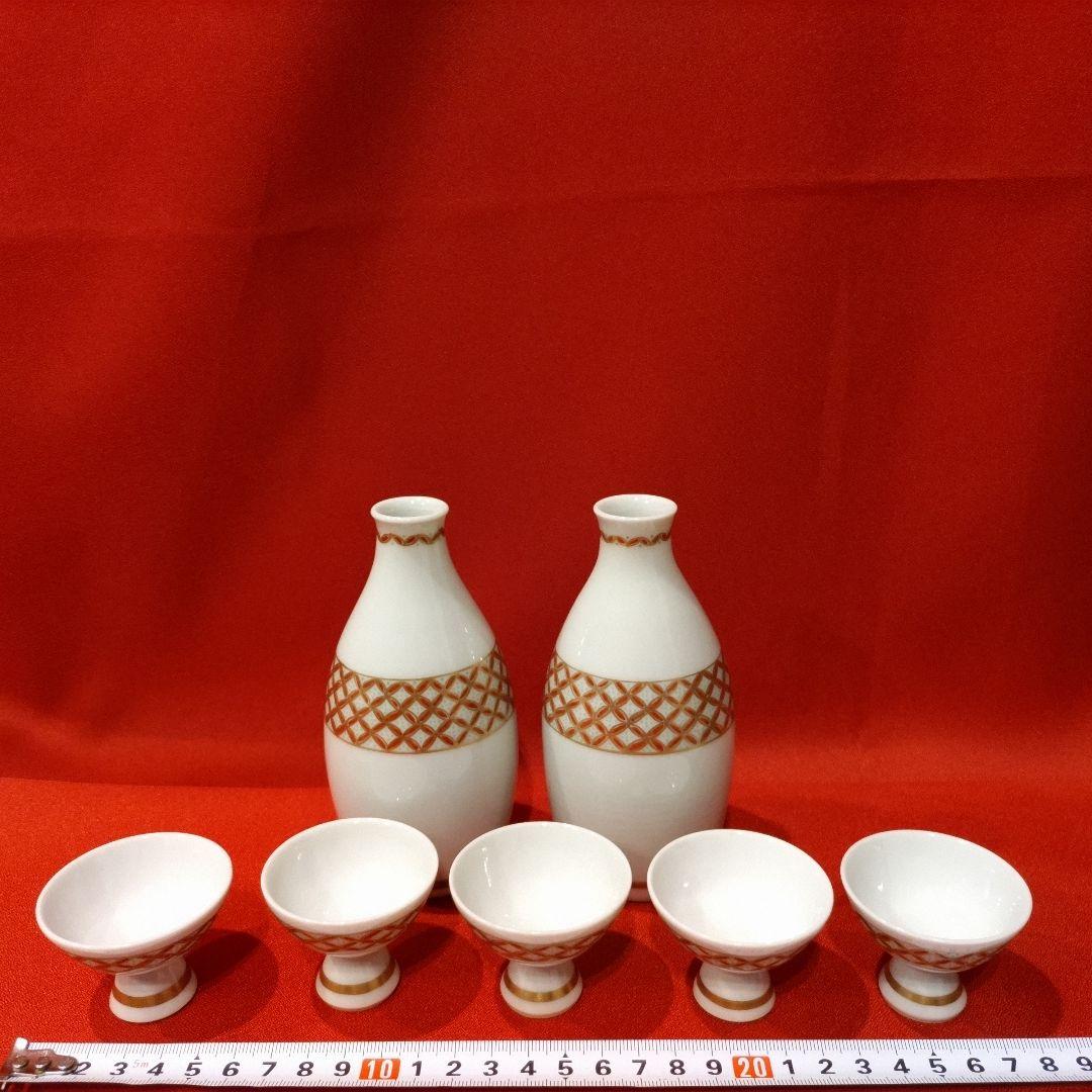 3代 須田菁華 酒器揃 七宝文 盃 5点 徳利2点 お猪口 酒盃 酒瓶