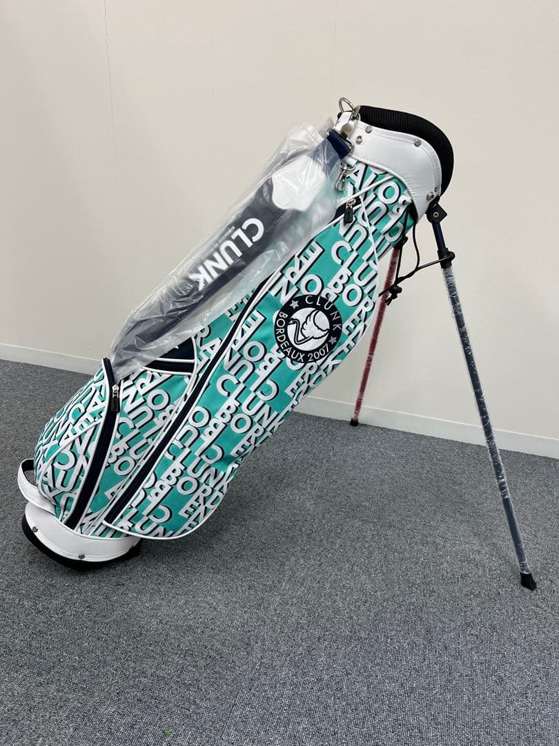 【新品】クランク ゴルフ キャディバッグ スタンド式 7型 軽量 撥水 SAX