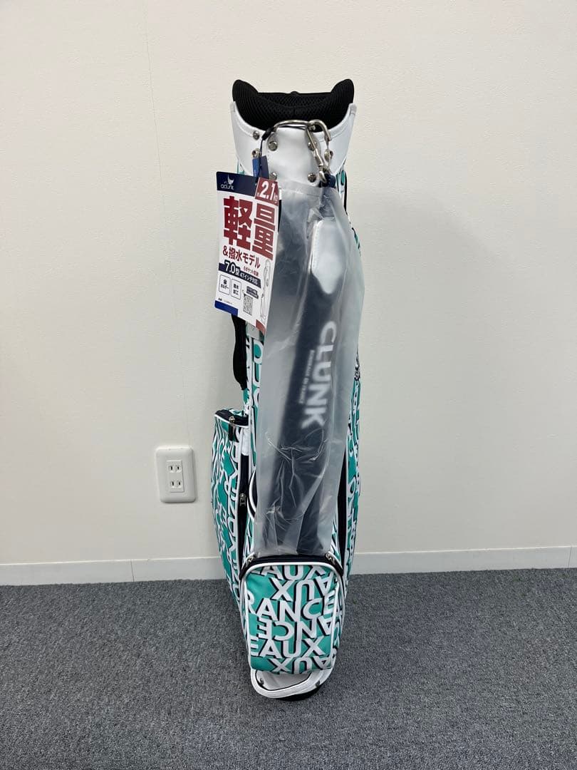 【新品】クランク ゴルフ キャディバッグ スタンド式 7型 軽量 撥水 SAX