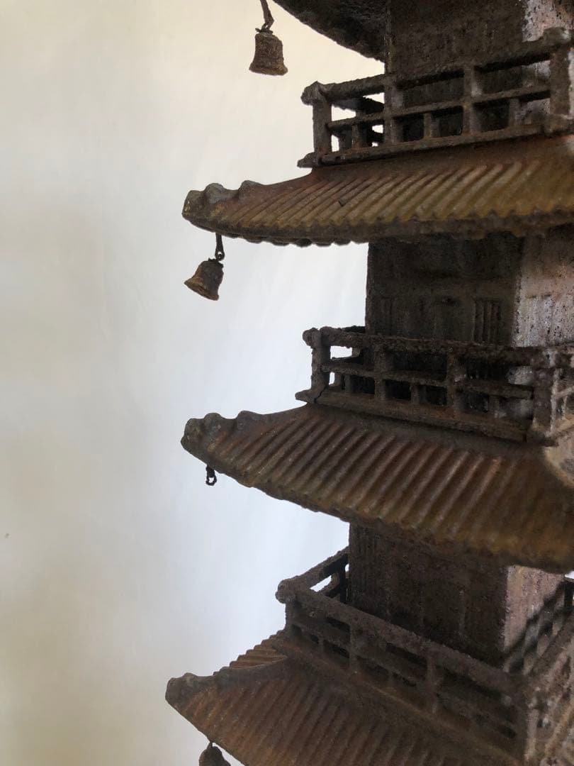 錆あり 昭和レトロ 五重の塔 置物 鉄製 ヴィンテージ アンティーク