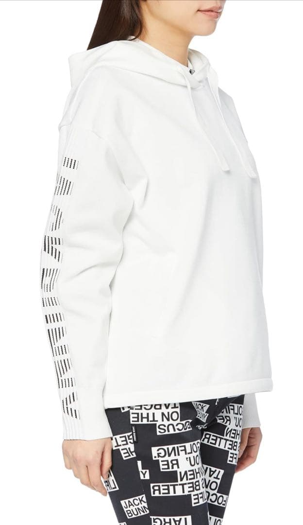 【0】 ジャックバニー レディース 長袖 ニットパーカー ドローコード・通気性