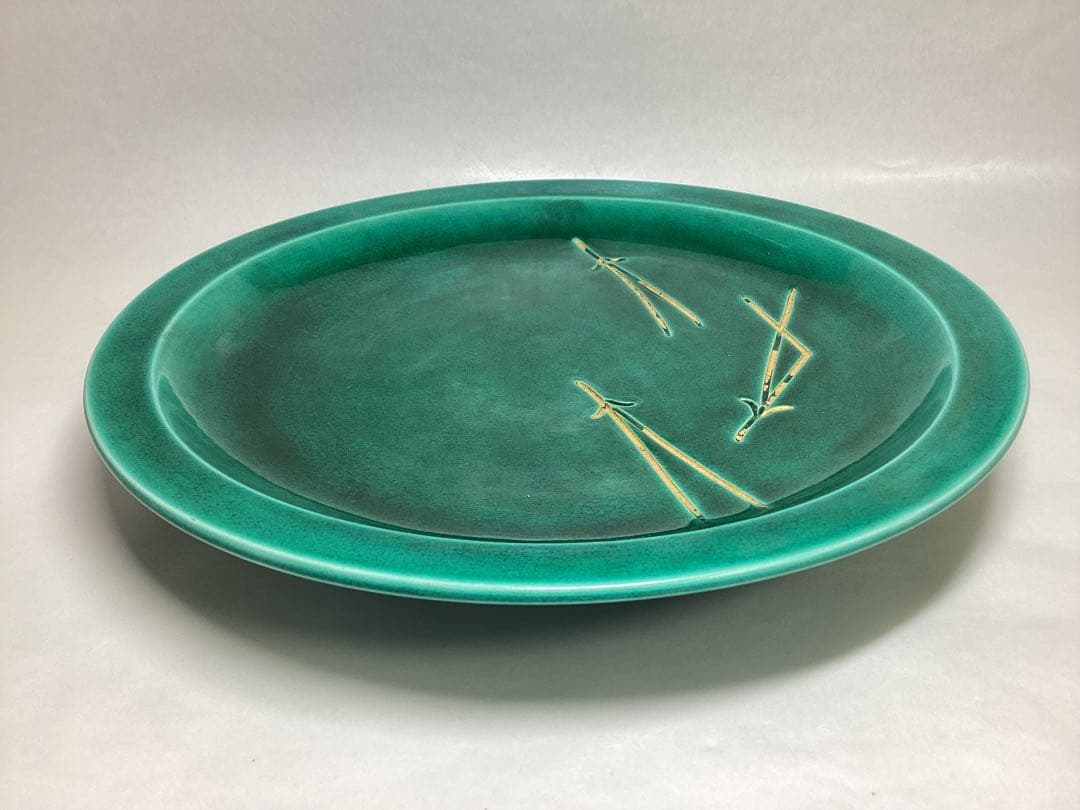 茶道具 古物品 菓子皿 交趾 松葉 永楽善五郎（即全）木箱入