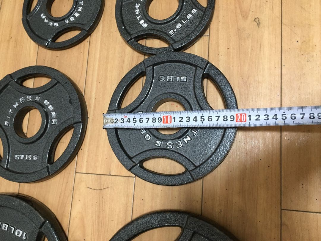 FITNESS GEAR オリンピック プレートセット穴径50mm 計107Kg