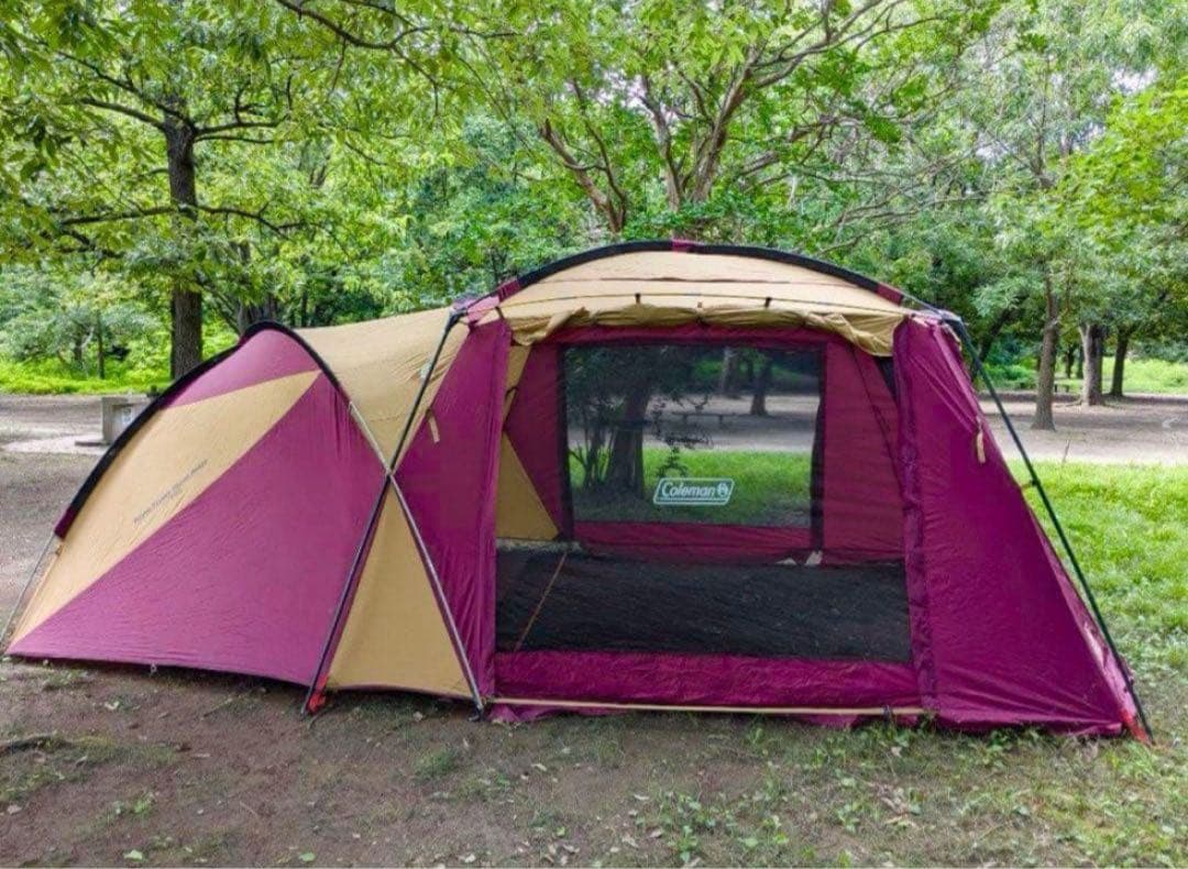 コールマン 2ルームテント ラウンドスクリーン2ルームハウス バーガンディ 綺麗