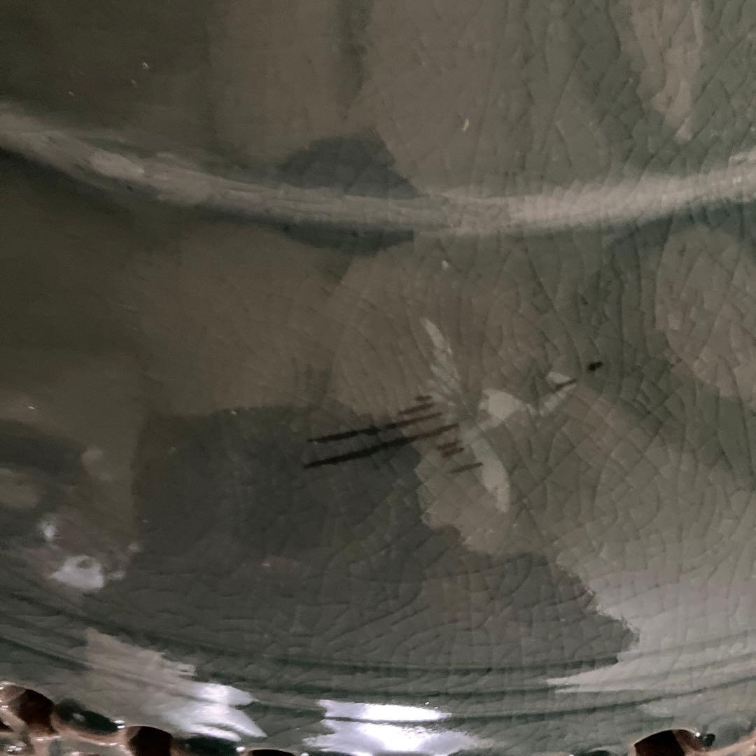 ★2月限定特価【希少•美品】在銘青山作　高麗青磁 特大飾り壺