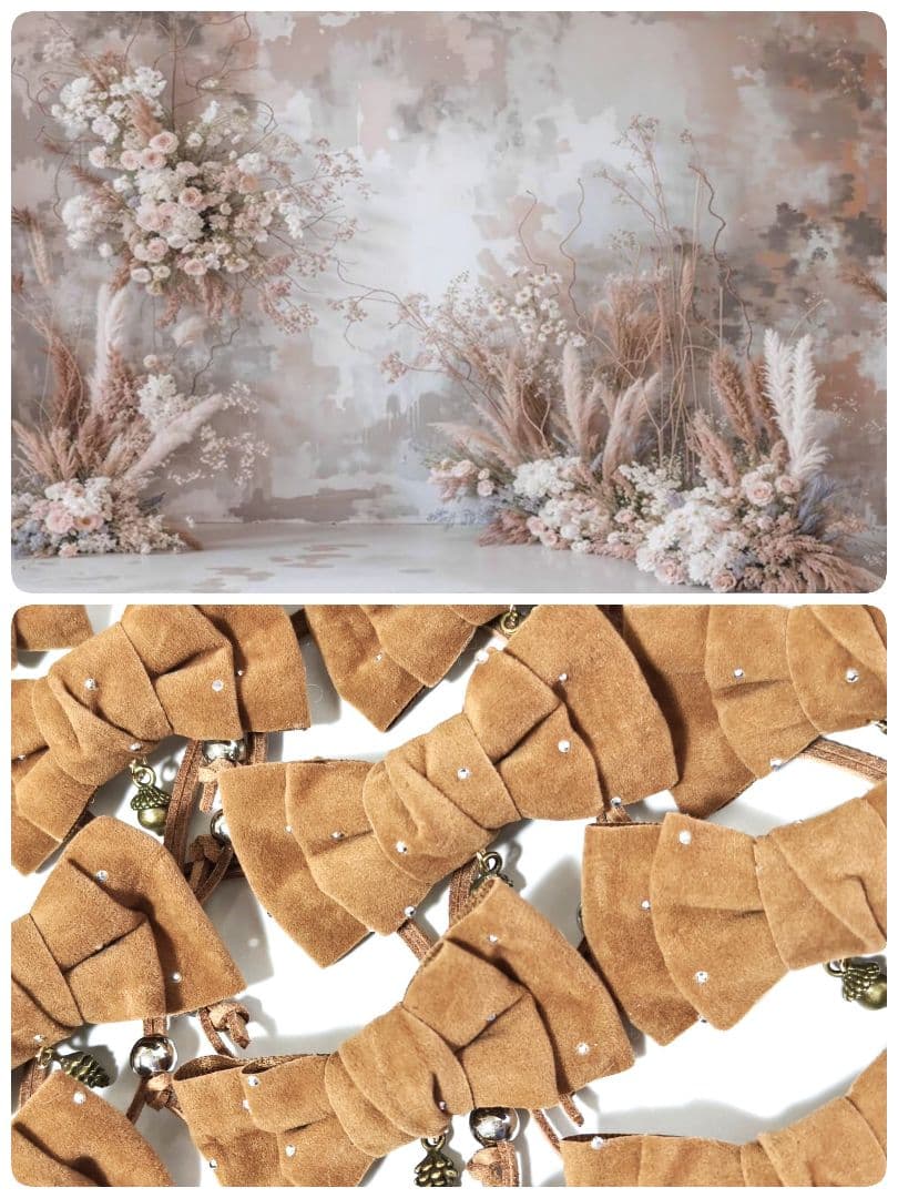 業務用トリミンチョーカー　秋色リボン　70個　11月どんぐり松ぼっくりチャーム