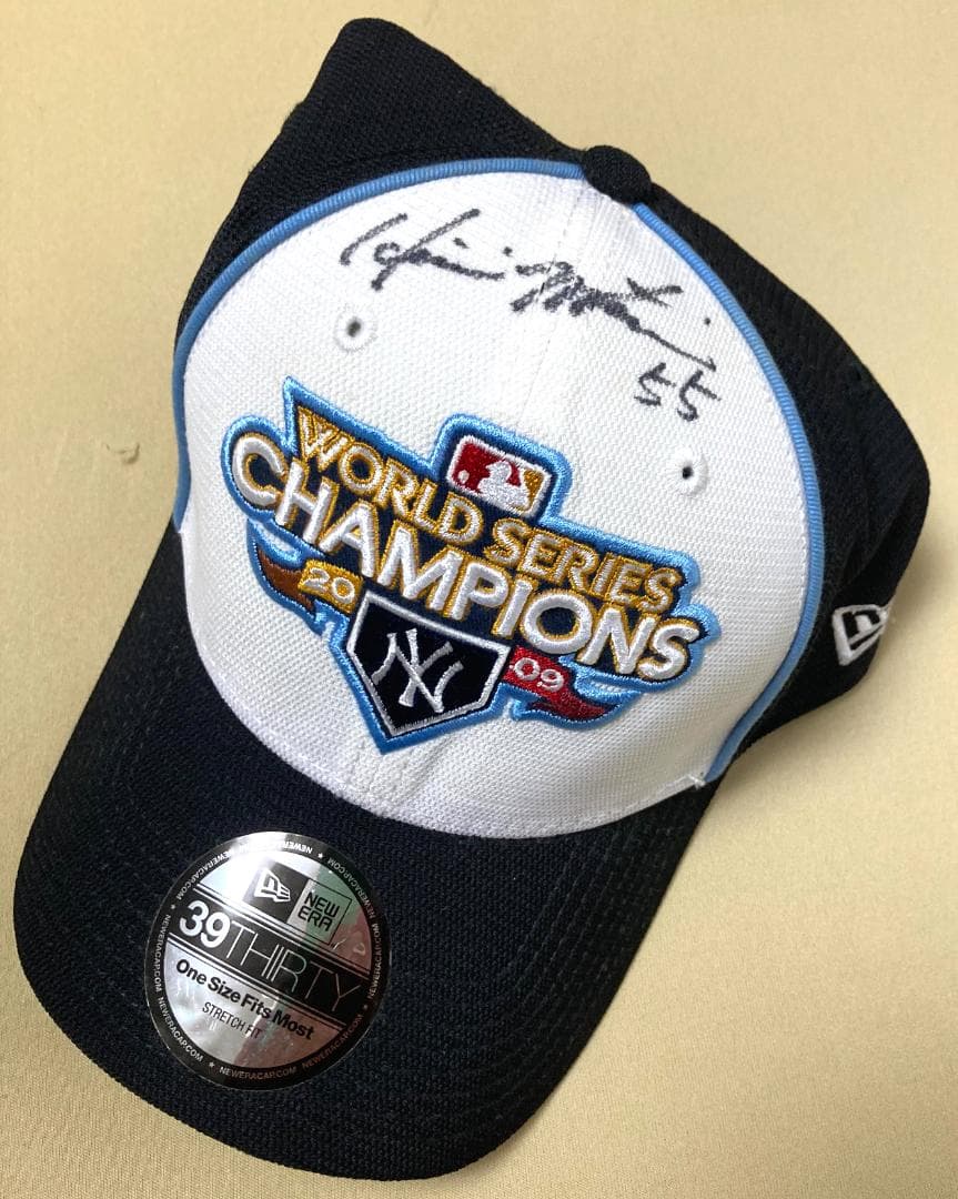 #55ゴジラ松井直筆サイン・2009MLBワールドシリーズ、記念Tシャツ＆CAP