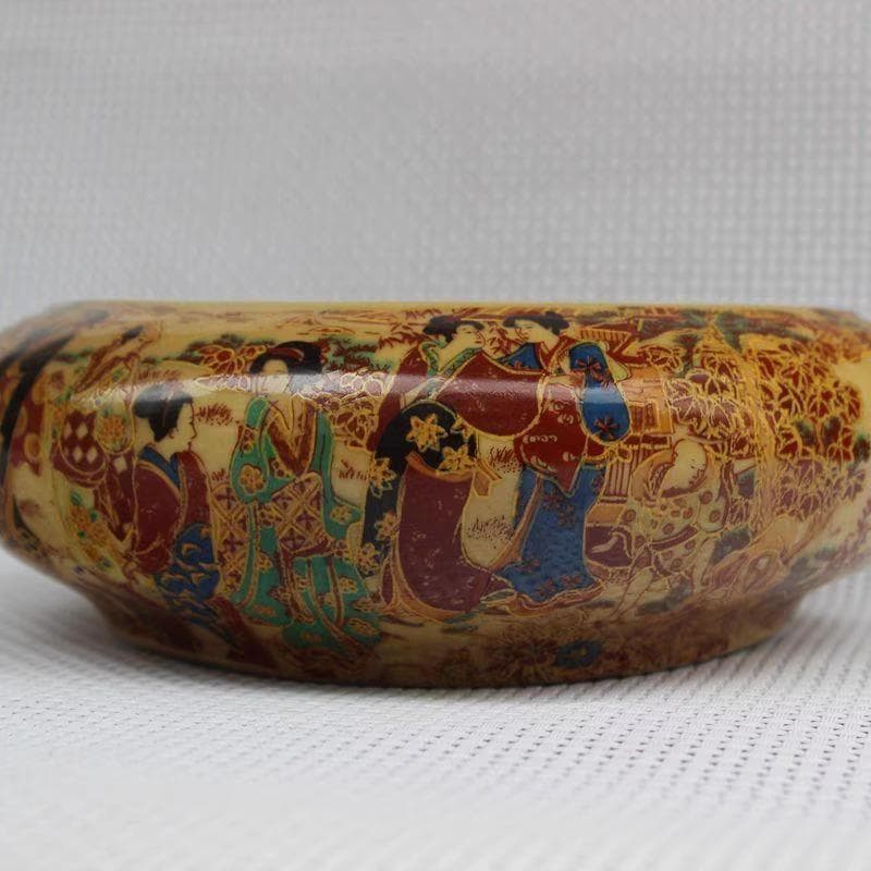 珐琅彩 仕女図 筆洗｜陶磁器｜精巧作り｜置物・茶洗・水仙盆