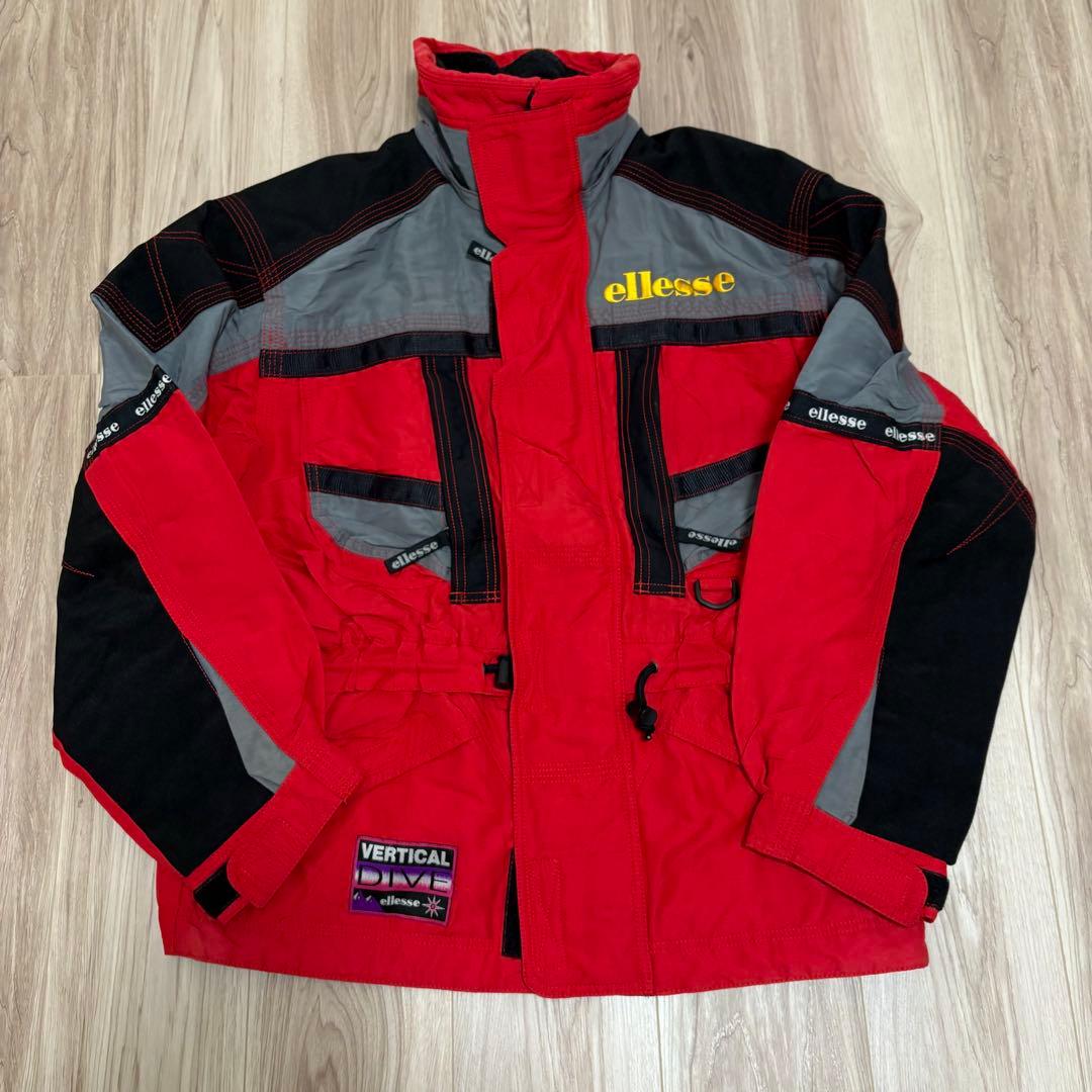 極希少！ellesse エレッセ　スキーウェア　セットアップ　刺繍ロゴ　90s