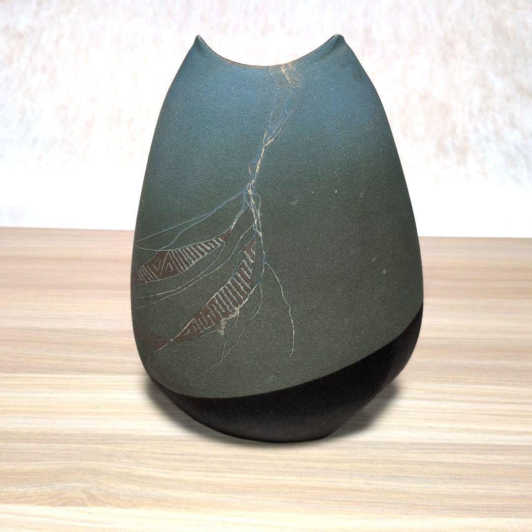 小林政美氏作 焼〆釉彩器