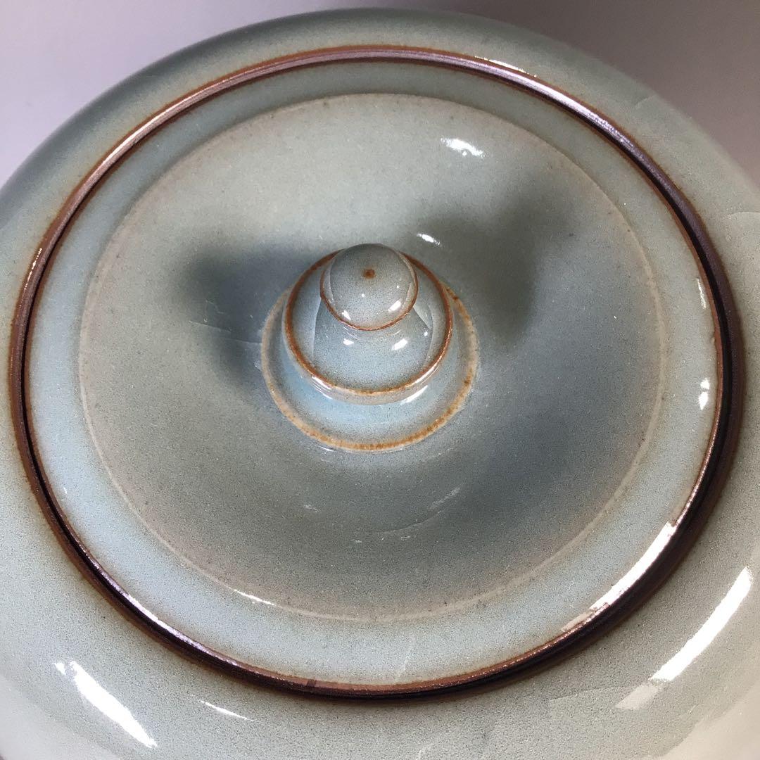 Ｍ２４６　水指　『椿窯　五島哲造』『蕨釉水指』　共箱　茶道具