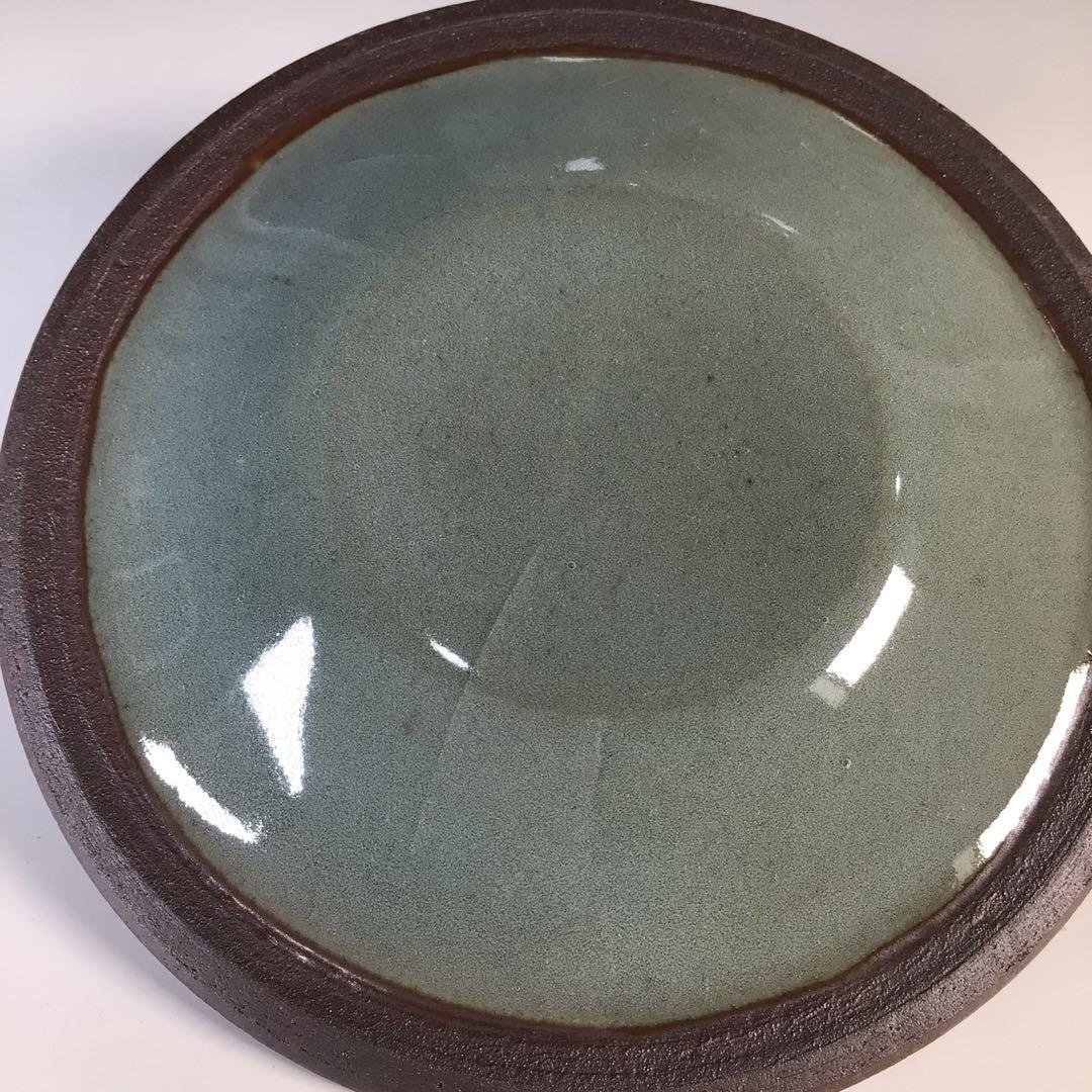 Ｍ２４６　水指　『椿窯　五島哲造』『蕨釉水指』　共箱　茶道具