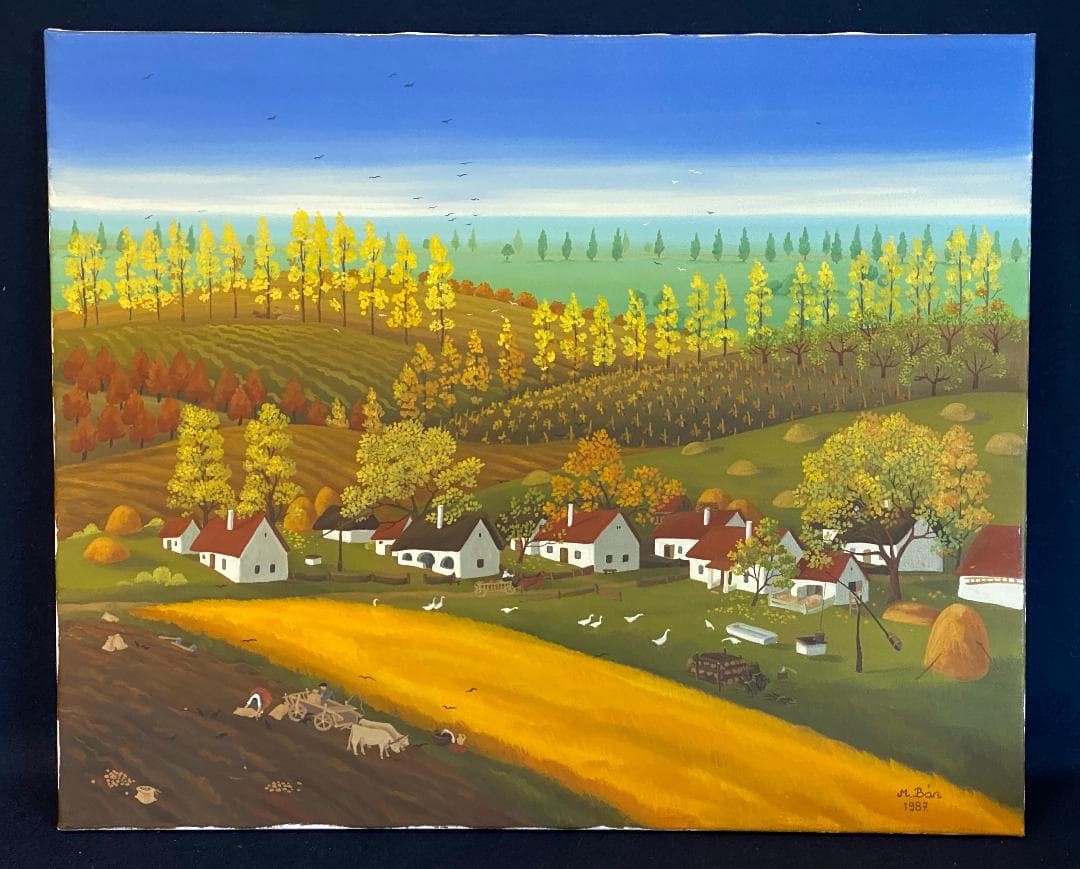 「真作」作家不明　風景画 　油絵　絵画　油彩画　額装　F12号