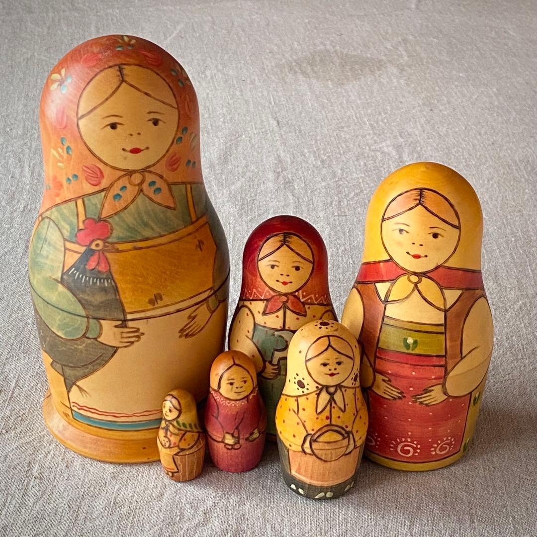 【極希少・名品】セルゲイ・コブロフ作 マトリョーシカ 5体（作家サイン入り）